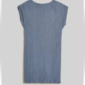Madewell $118 Plissé Mini Tee Dress in Teapot Blue Size 2
